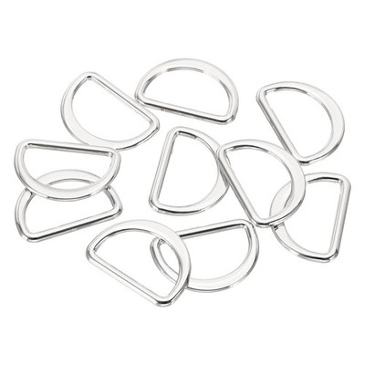 10Pcs Metal D-Rings 3/4'' 12mm for Silver Flat Buckles