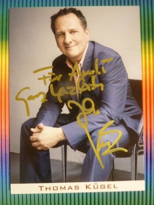 Thomas Kügel autograph card (known from Eberhofer crime novels) M.W..