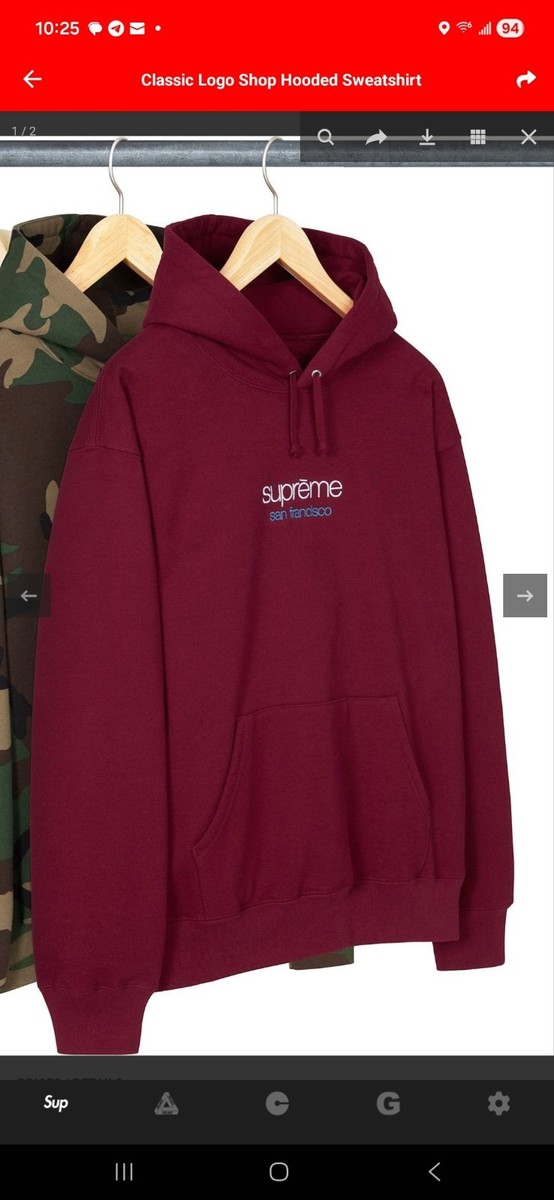 トップス supreme Classic Logo Shop Hooded Sweat Supreme Classic Logo Shop Hooded Sweatshirt Red Men's - US
