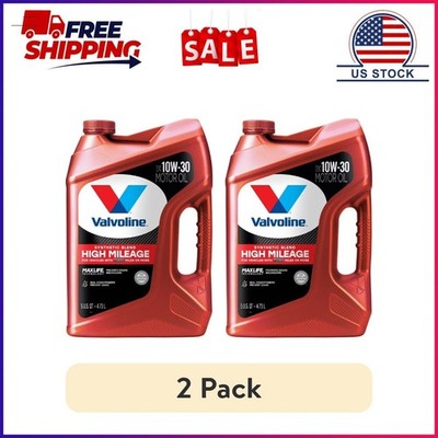(2 pack) Valvoline High Mileage MaxLife 10W-30 Synthetic Blend Motor Oil 5 QT