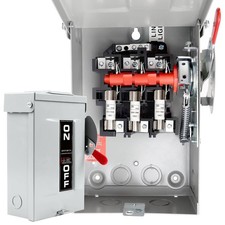 30 Amp Disconnect Box, 3 Phase Disconnect Switch, 110/240V, Heavy Duty Metal Str