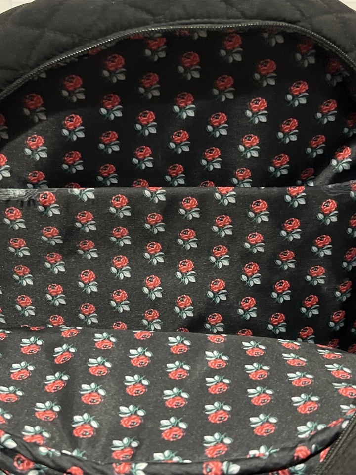 Vera Bradley Black Quilted Backpack Large - Image 3 of 4