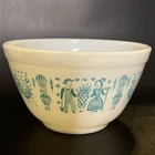 Vintage 401 PYREX 1 1/2 Pint Mixing Bowl Turquoise Aqua Amish Butterprint