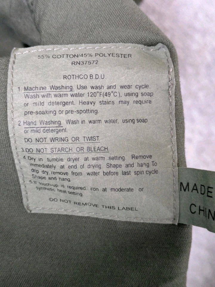 Camisa Rothco Militar BDU Uniforme Táctico Verde Ejército Abrigo Fatiga Chaqueta Foto 4 de 4