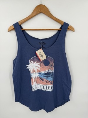 NEW Salt Life Tank Top Womens Large Beach Live Salty Vacation Sleeveless