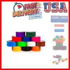 12 Assorted Colored Duct Tapes 10 Yards x 2 Inch Rolls,12 Multi Purposes Brig...
