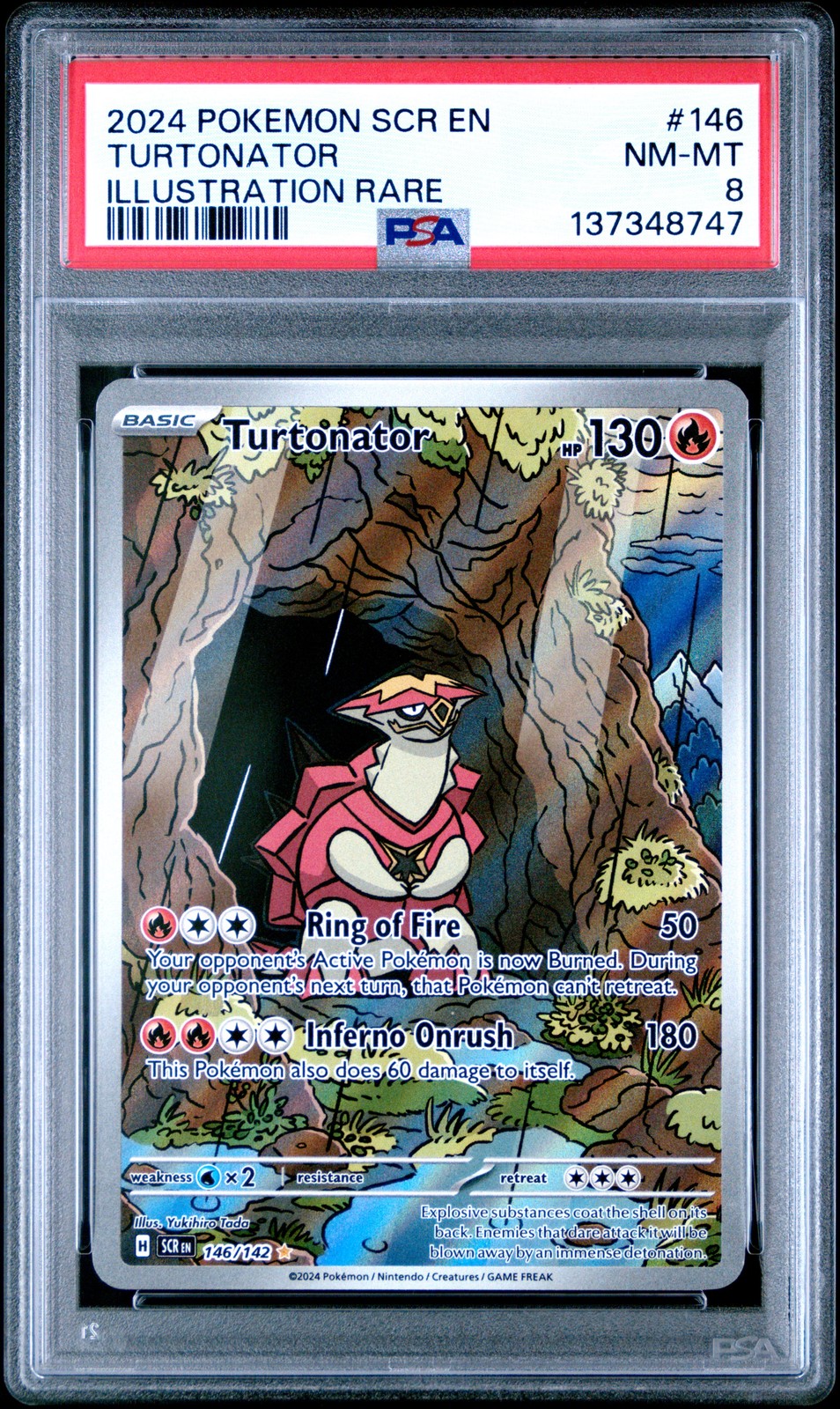 2024 POKEMON SCR EN-STELLAR CROWN ILLUSTRATION RARE #146 TURTONATOR PSA 8