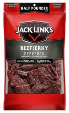 Jack Link's Beef Jerky, Peppered, Half Pounder Large 8 Ounce Pack of 1 