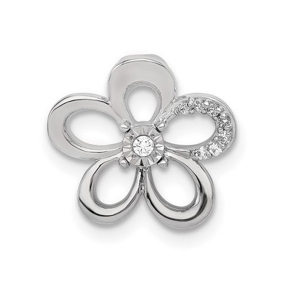 14k Weißgold 1/20ctw Diamant rund Blütenblatt Blume Dia