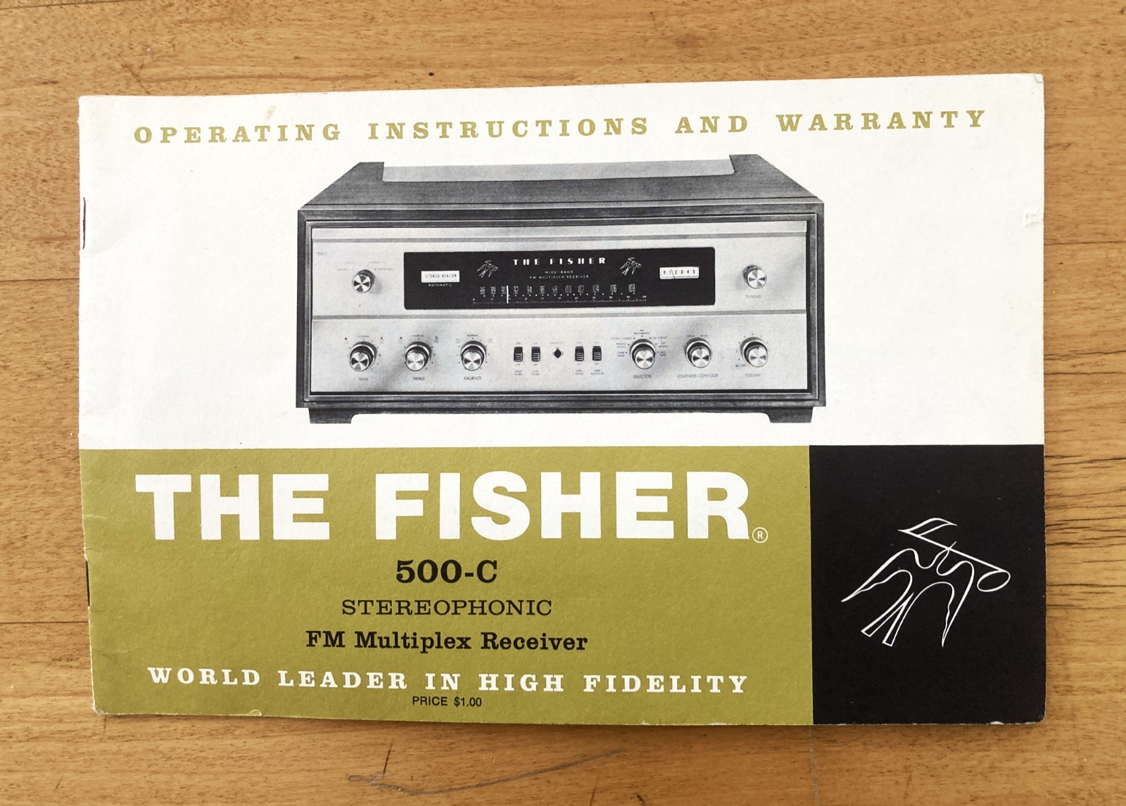 FISHER 500C ORIGINAL VINTAGE OWNER'S MANUAL in ENVELOPE