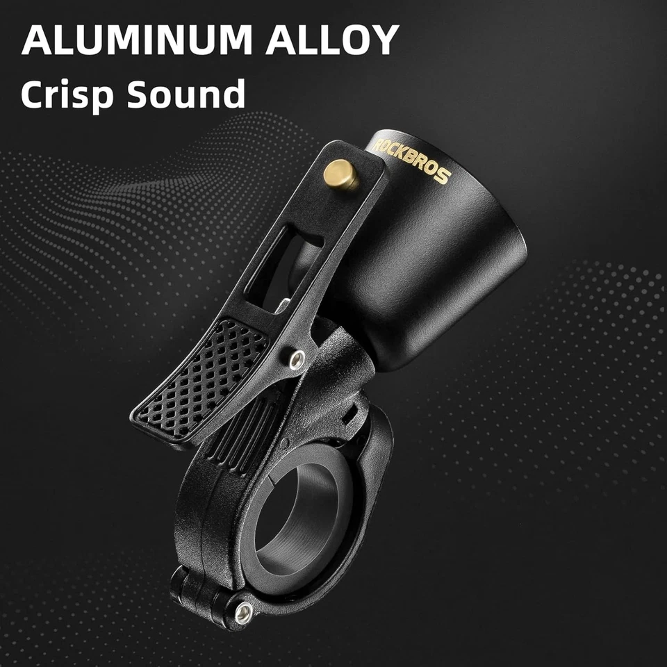 Campana de bicicleta ROCKBROS campana clásica sonido fuerte para manillar de 0,87-1,25"/22,2-31,8 mm Foto 4 de 4