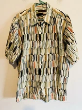 Tori Richard Button Up Shirt Mens XL "Board Room" SURFboard AOP