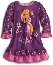 Disney Tangled Rapunzel Princess Long Sleeve Nightshirt Nightgown New 2 3 2T 3T