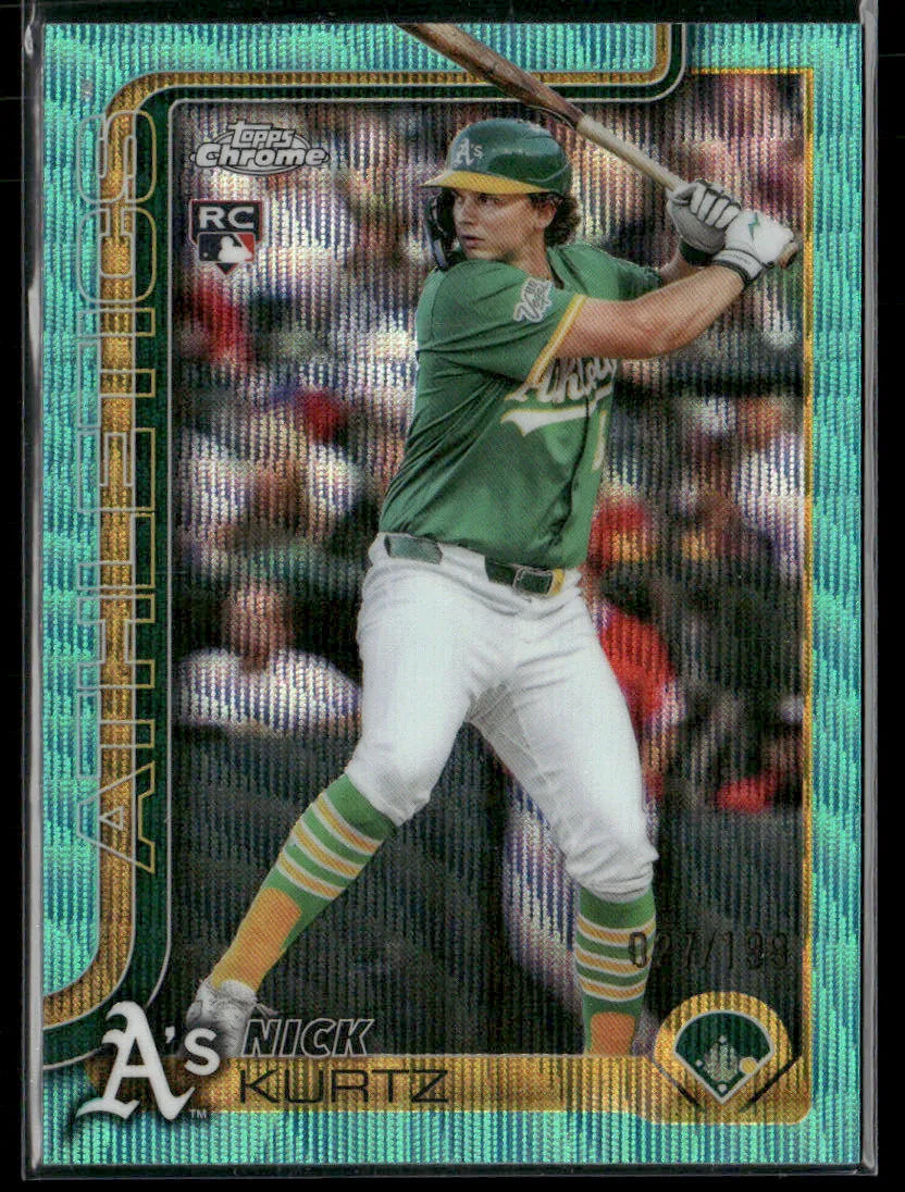 2025 Topps Chrome Update Nick Kurtz #USC178 Aqua Wave Refractor RC Rookie /199