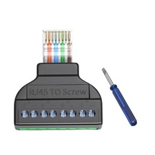 RJ45 to 8 Pin Terminal Adapter Connector 8P8C Networking Crystal Head Screw