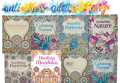 ANTI-STRESS ADULT COLOURING BOOKS RELAX Therapy FOR ADULTS NEW!!