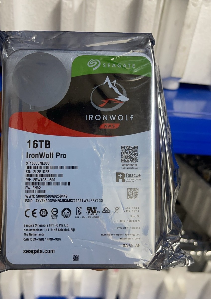 Seagate IronWolf Pro ST16000NE000 16TB 7200RPM SATA 6Gb/s 3.5