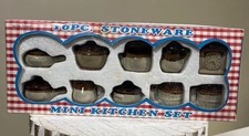 New Vintage Summco Toys 10-Piece StonewareBrown and Cream Mini Kitchen Set
