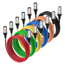 XLR Cables 6-Pack Colored XLR Male to Female Mic Cables, 3-Pin Balanced Microp