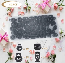 40Pcs Plastic Cord Locks Spring Toggle Stopper for Drawstring Shoelaces Paracord