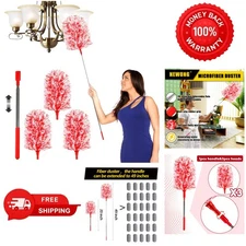 Microfiber Duster Soft Feather Dusting Brush Household Extendable Cleaning Tool