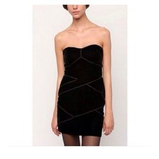 Urban Outfitters Silence + Noise Womens Purple Velvet Strapless Mini Dress Small