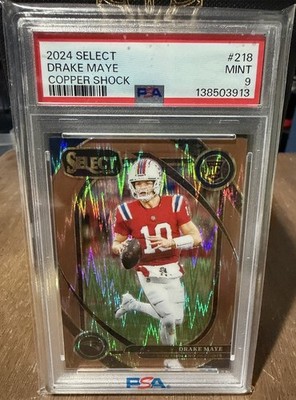 2024 Select Drake Maye Copper Shock 49/299  PSA 9 MINT RC ROOKIE