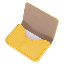 Business Card Holder PU Leather Business Card Case with Magnetic Yellow
