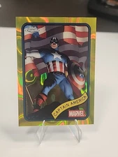 💥 CAPTAIN AMERICA 🔥 2025 TOPPS CHROME MARVEL #185 YELLOW LAVA REFRACTOR
