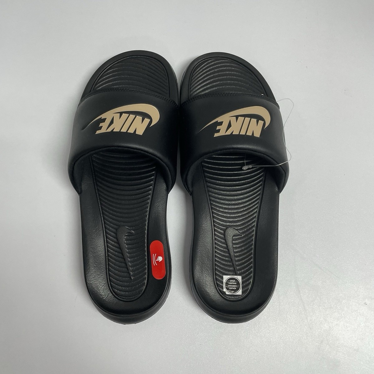 Nike Victori One Slide Black Metallic Gold CN9675 006 Size 8 Men
