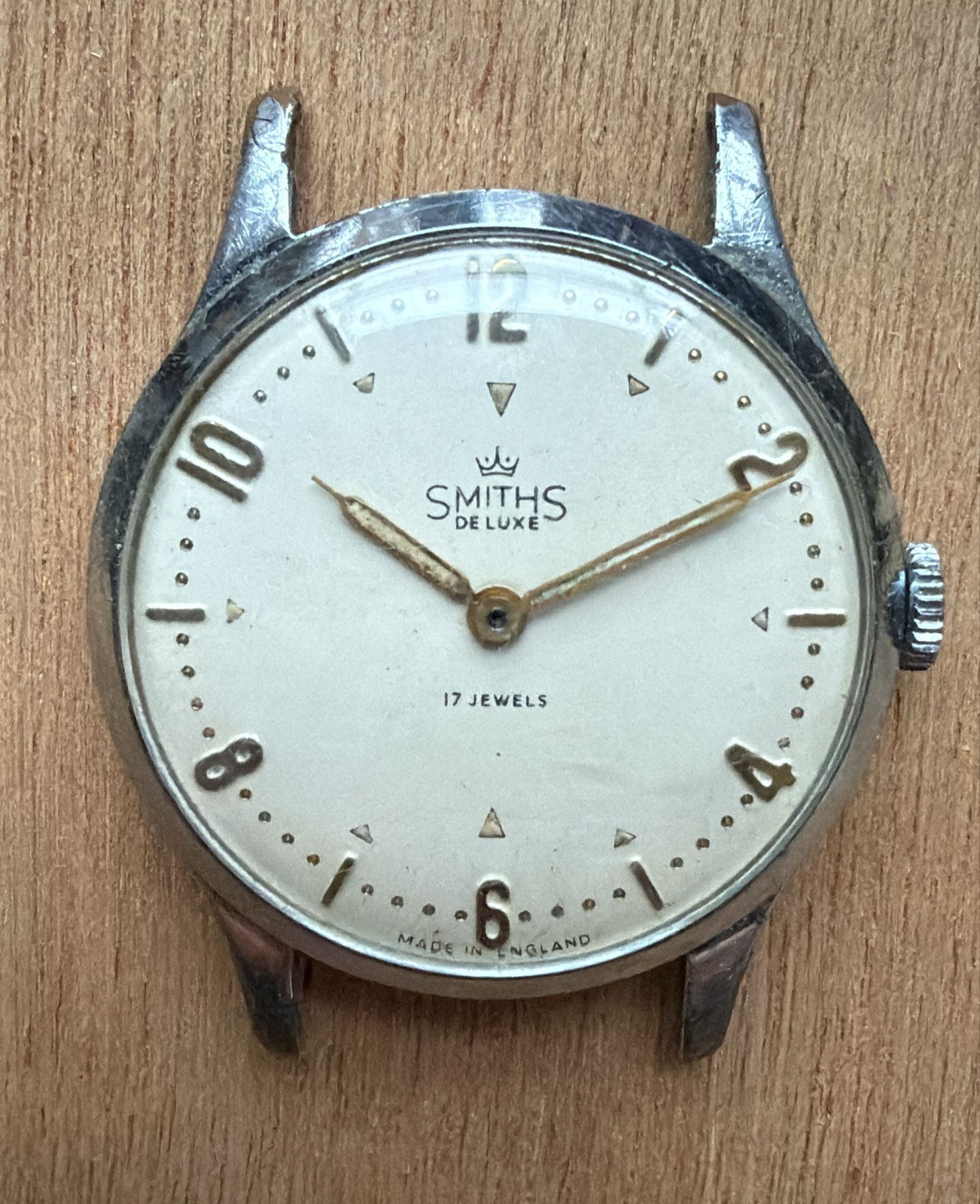 Vintage Smiths De Luxe 27.CS. Chrome / Steel Watch. Working. 32mm