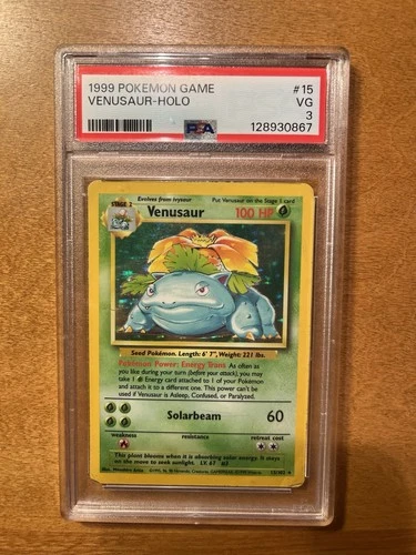 Venusaur 015/102 - Pokemon Base Set Holo - PSA 3