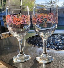 Flavors & Types of Wine Designed Wine Glasses Set of 2