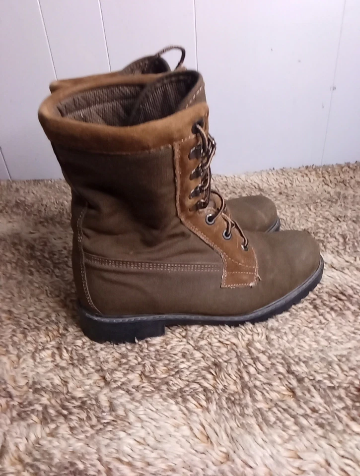 Cabela's Boots Thinsulate Suede & Canvas Mens Size 7.5D - MADE IN USA - Image 3 of 4