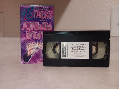 25 Amazing Magic Tricks Scotch/Soda Dime/Penny Slight of Hand (VHS 1995) Vtg
