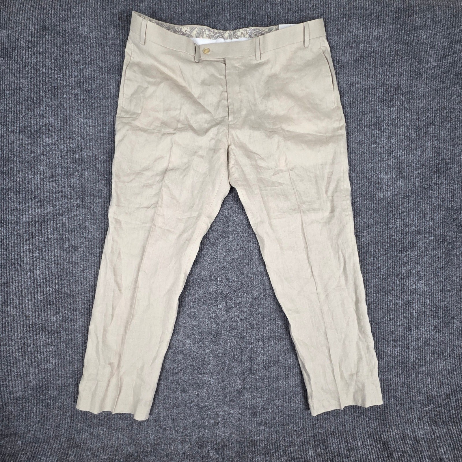 LAUREN RALPH LAUREN Mens NWT 100% Linen Dress Pants Flat Front Size 40W 30L