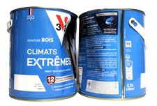 Lot Peinture Bois V33 Climats Extrêmes "Blanc RAL 9016 MAT" 2 X 2,5L