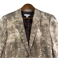 Coldwater Creek Jacket Women  s 12 Single Breasted Blazer Pockets Lined Beige