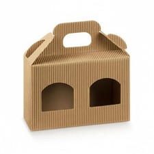 10X ONDA AVANA 13x6x9 cm Scatola Porta vasetti con finestre BOMBONIERA 15BW