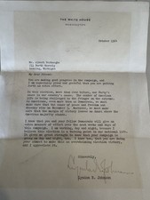 lyndon johnson signed Letter 1964.