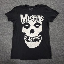 Misfits T-Shirt Mens Size M Black Graphic Skull Logo Punk Rock Band Short Sleeve