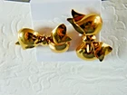 Monet Golden Earrings Bows Stud Vintage