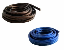 IMC AUDIO 1/0 Gauge 10' Ft Power Ground Wire Cable Red Black 5ft Blue, 5ft Black