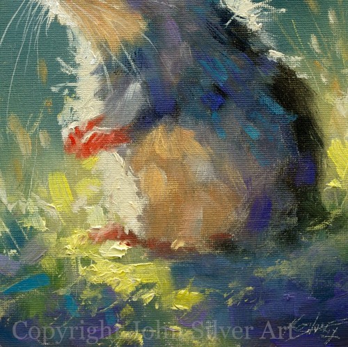 CUTE MOUSE ORIGINAL WILDLIFE FINE ART OIL PAINTING 10" x 10" by JOHN SILVER BA - Picture 3 of 5
