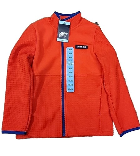 Land's End Youth Girl's Long Sleeve Full Zip Grid Fleece Jacket S(6/7)