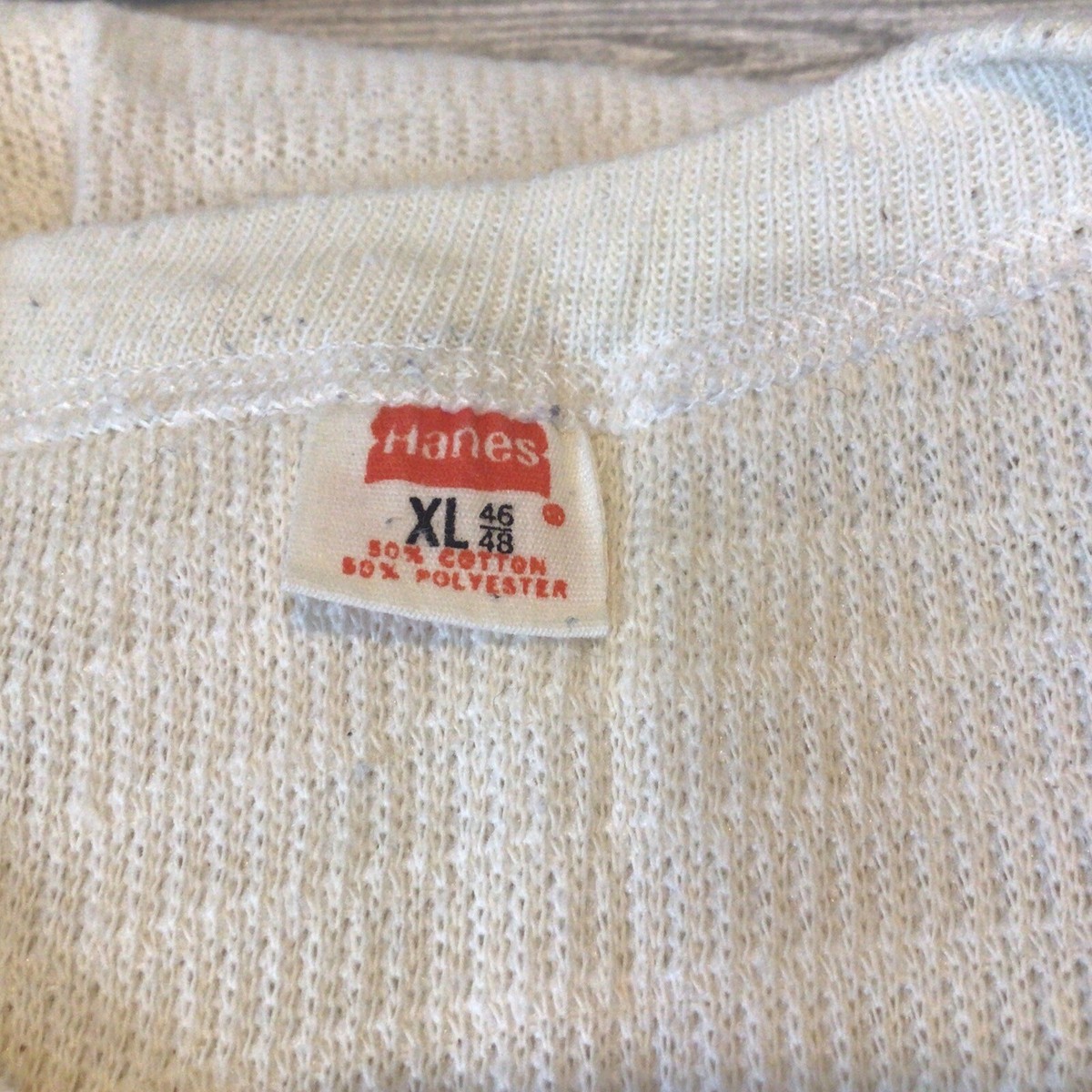 Bas Thermique Vintage Hanes - Années 80 - Taille L - Blanc - Long John's USA
