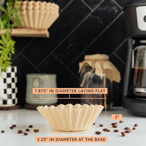 1200 Count Unbleached Basket Style Coffee Filters for Rich Flavor - 8-12 Cups - Picture 5 of 8