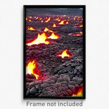 Pixel Art Poster - Well Made Lava Fields (8 Bit Psychedelic Video Game Print)