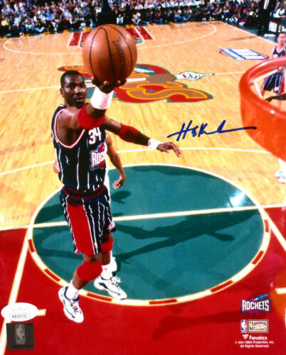 Hakeem Olajuwon Houston Rockets Autographed 8x10 Lay Up Photo- JSA W *Blue - 第 1/2 張圖片