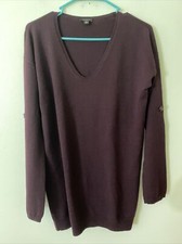 Ann Taylor LOFT Merino Wool Blend Roll-tab Lightweight Sweater XS
